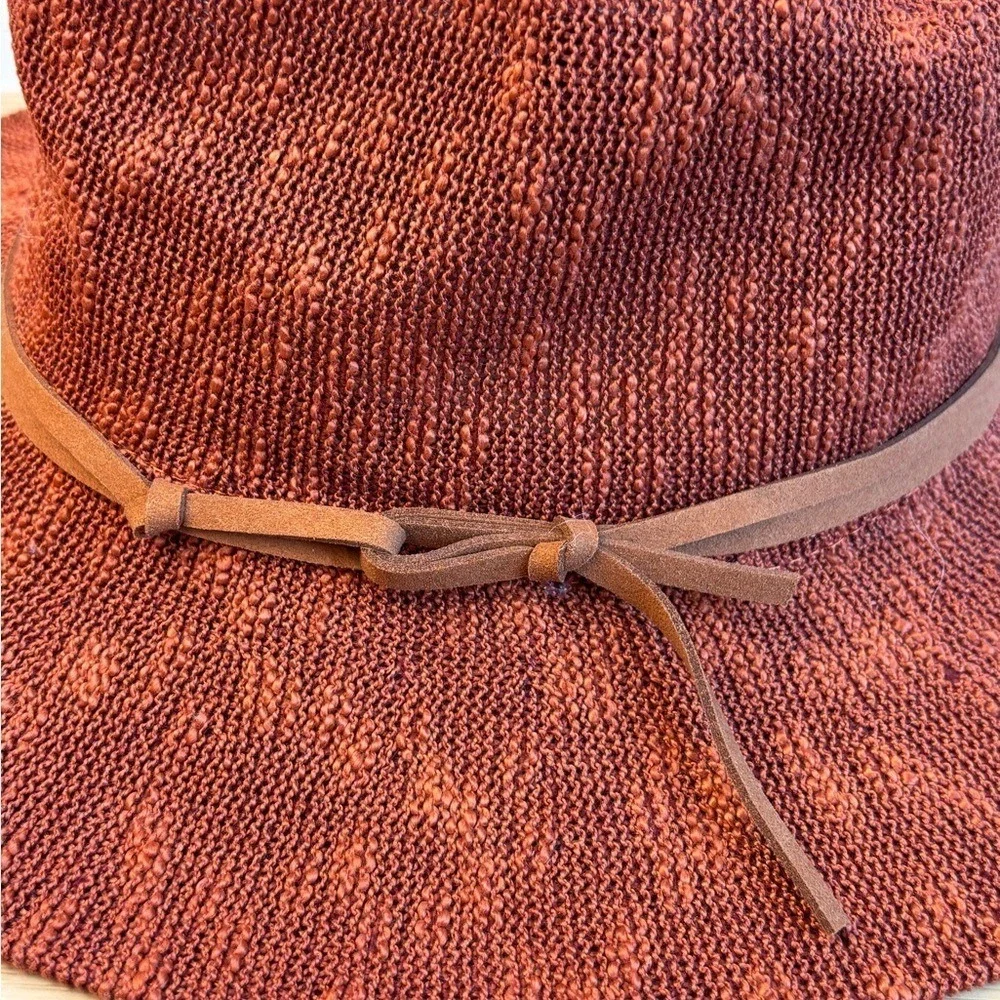 Treasure & Bond Hat‎ Fedora Rust Orange Knit Wide Brim One Size Boho 70s Style